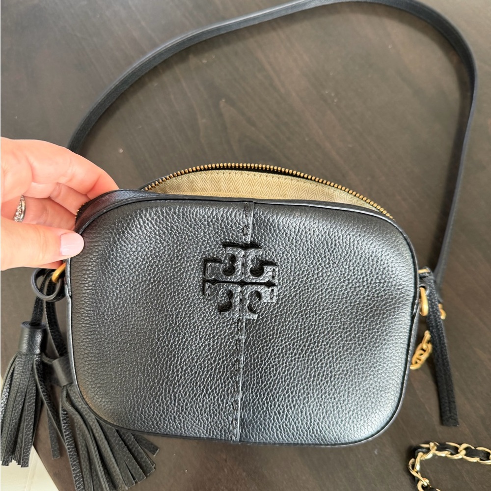 Tory Burch Black and Gold Crossbody Bag